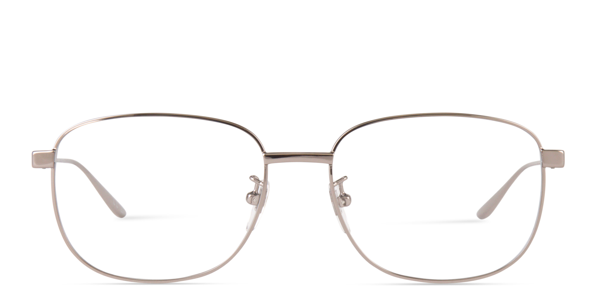 Shop GUCCI Wide Rectangle Eyeglasses in Silver online.