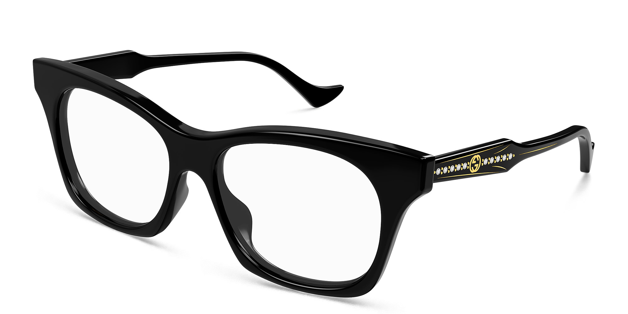 GUCCI Wide Cat-Eye Eyeglasses in Black – Product Photo 2