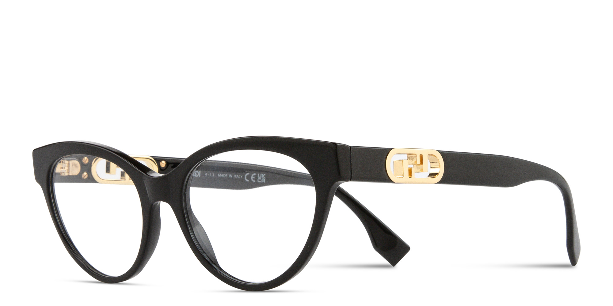 Shop FENDI O'Lock Cat-Eye Eyeglasses in Black online.