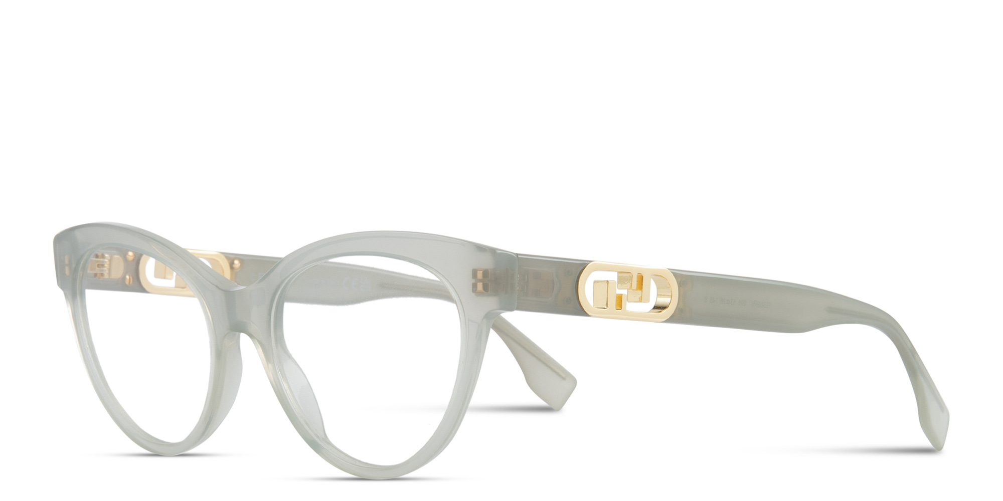 Shop FENDI O'Lock Cat-Eye Eyeglasses in Green online.