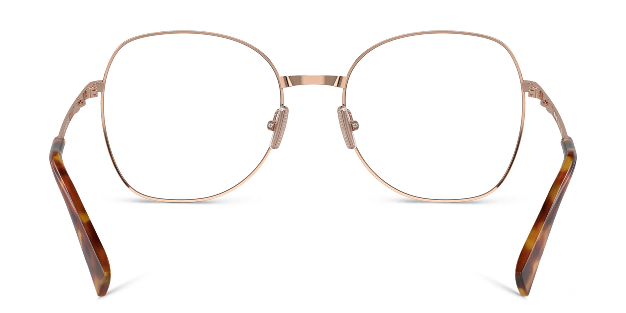 Shop MIU MIU Wide Panthos Eyeglasses in Rose Gold online.