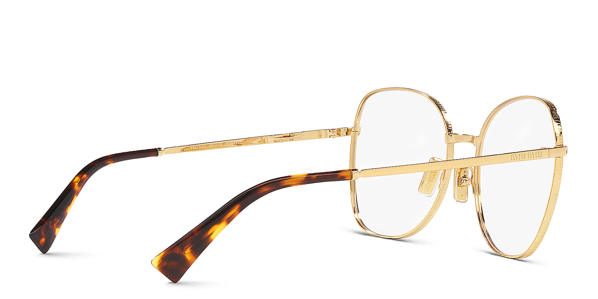 تسوق نظارات طبية غير منتظمة كبيرة ميو ميو بلون ذهبي أونلاين.