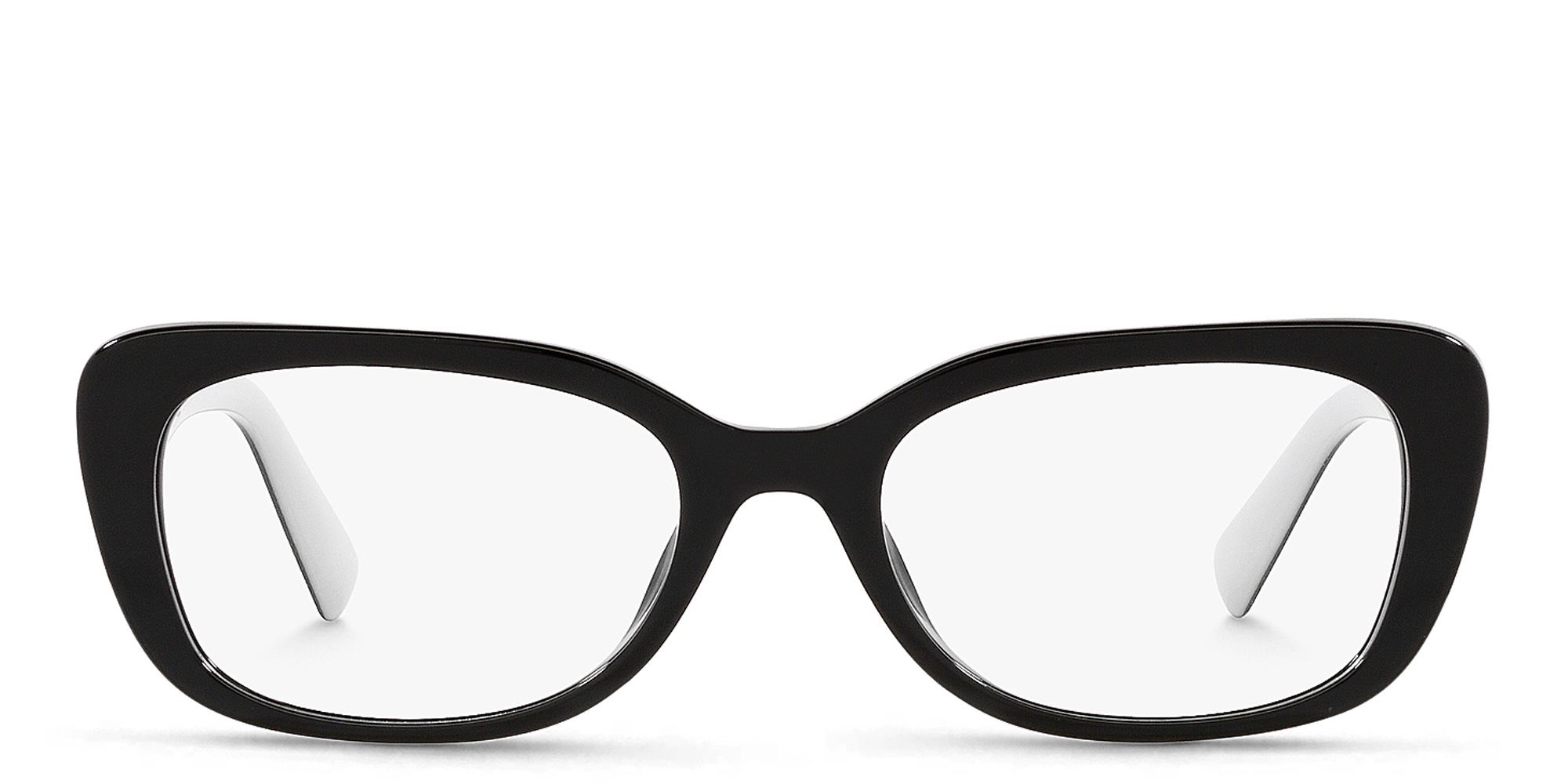 Shop MIU MIU Wide Rectangle Eyeglasses in Black online.