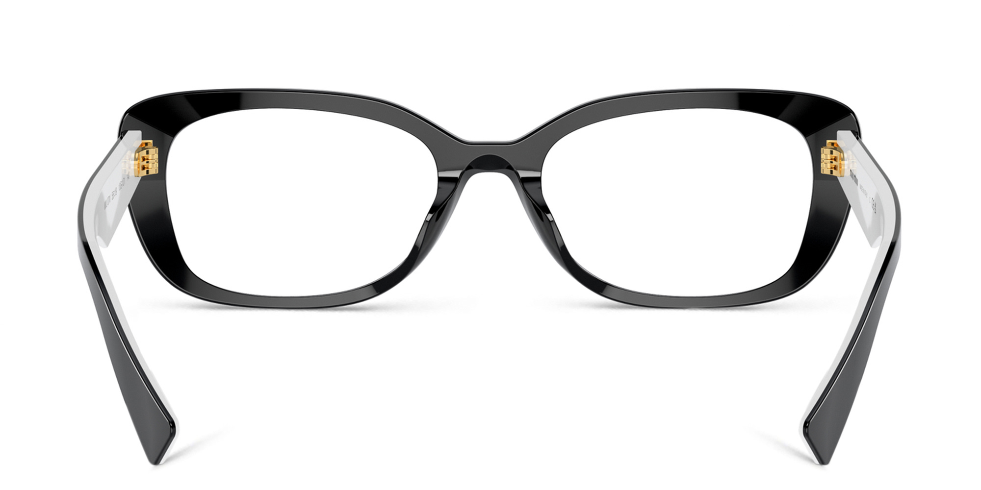 MIU MIU Wide Rectangle Eyeglasses in Black – Product Photo 4