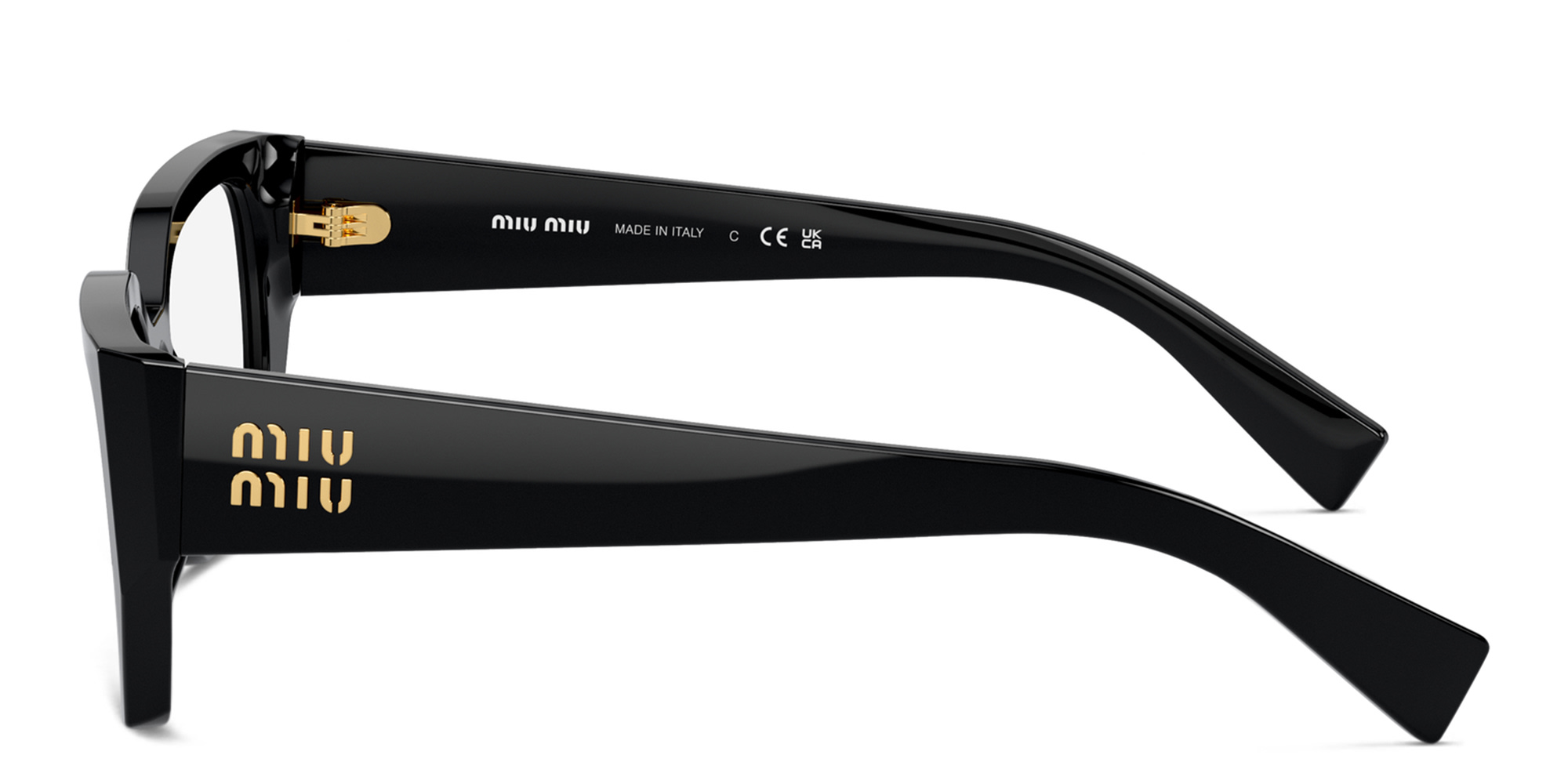 MIU MIU Rectangle Eyeglasses in Black – Product Photo 3