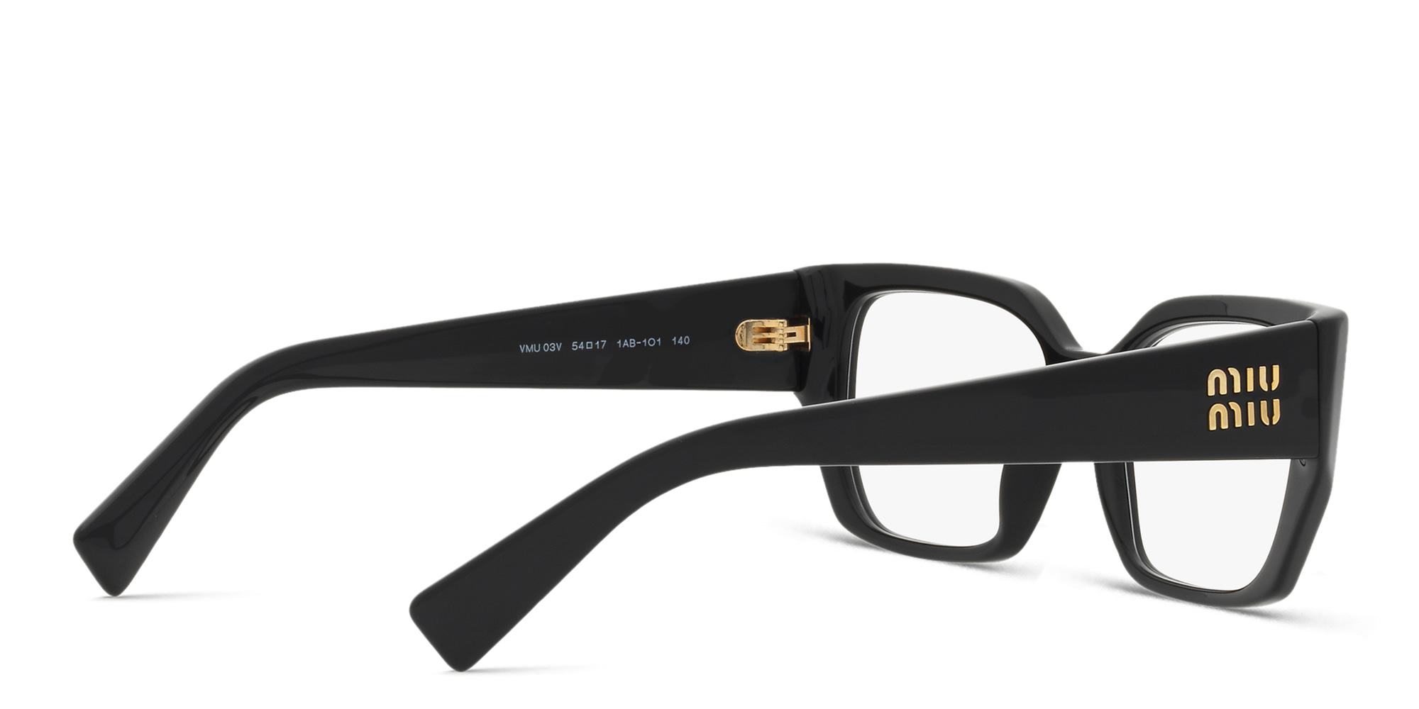 MIU MIU Square Eyeglasses in Matte Black – Product Photo 4
