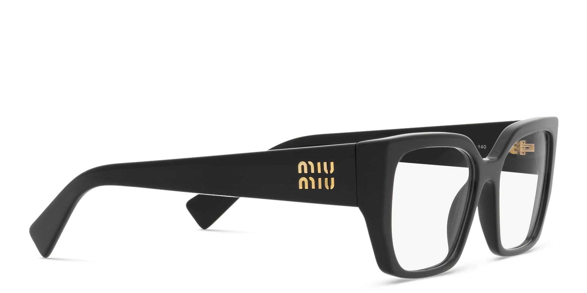 MIU MIU Square Eyeglasses in Matte Black – Product Photo 5