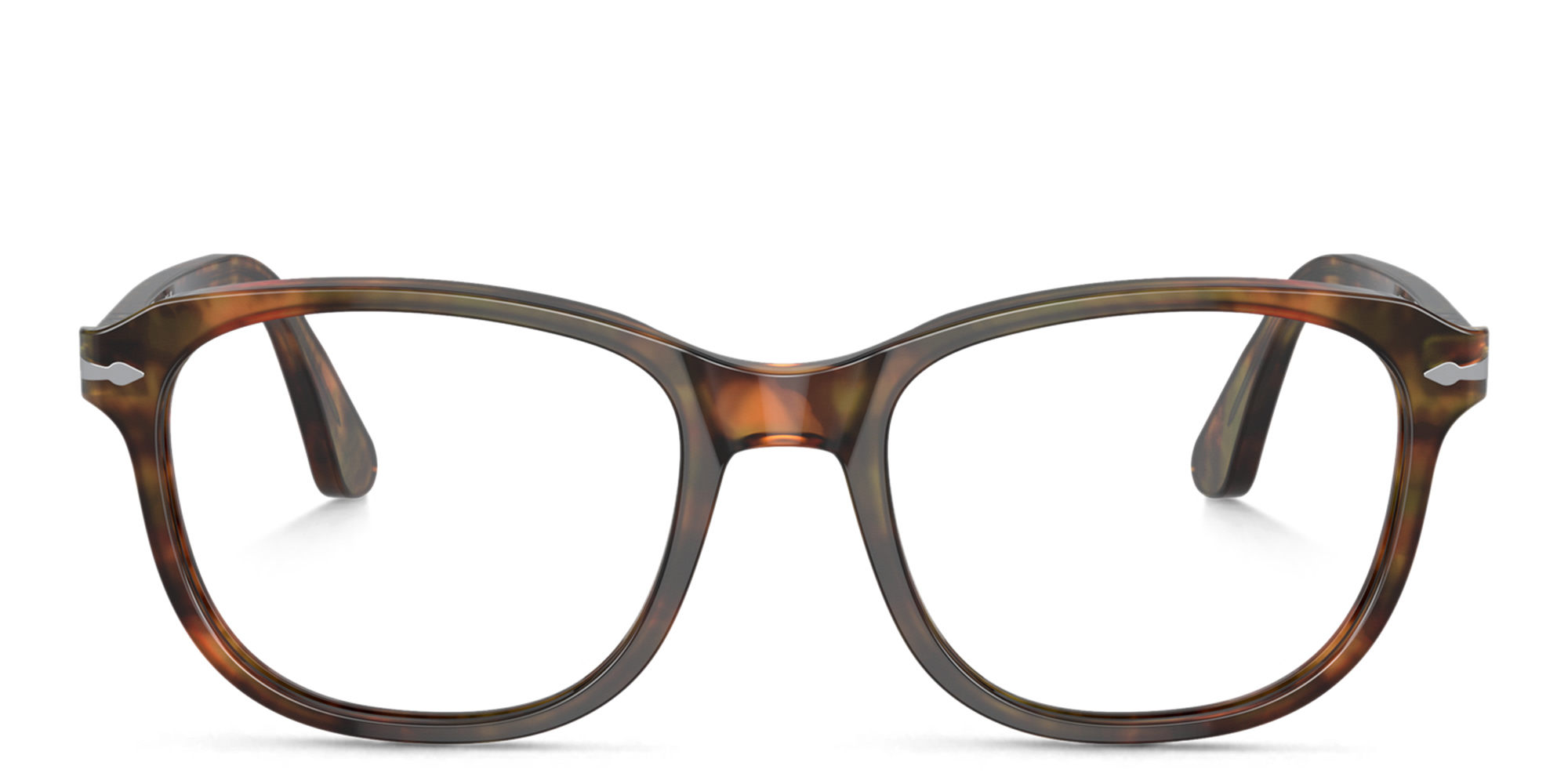 Shop PERSOL Unisex Square Eyeglasses in Brown Havana online.