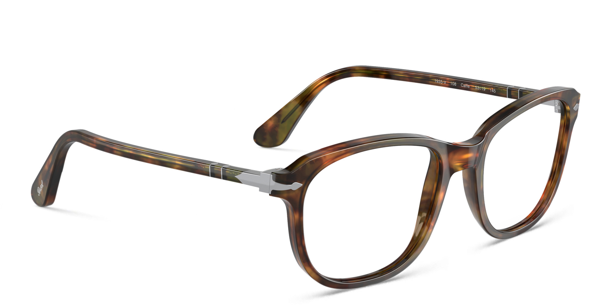 Shop PERSOL Unisex Square Eyeglasses in Brown Havana online.