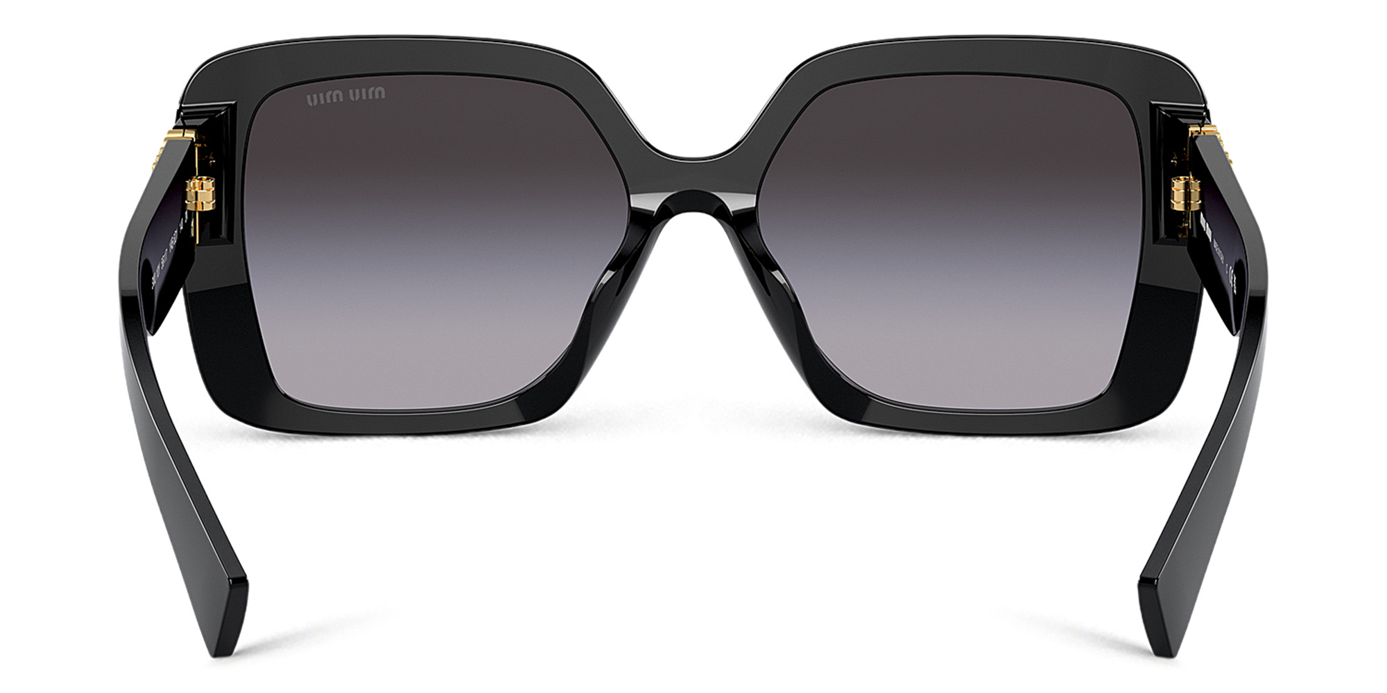 MIU MIU Irregular Sunglasses in Black – Product Photo 4
