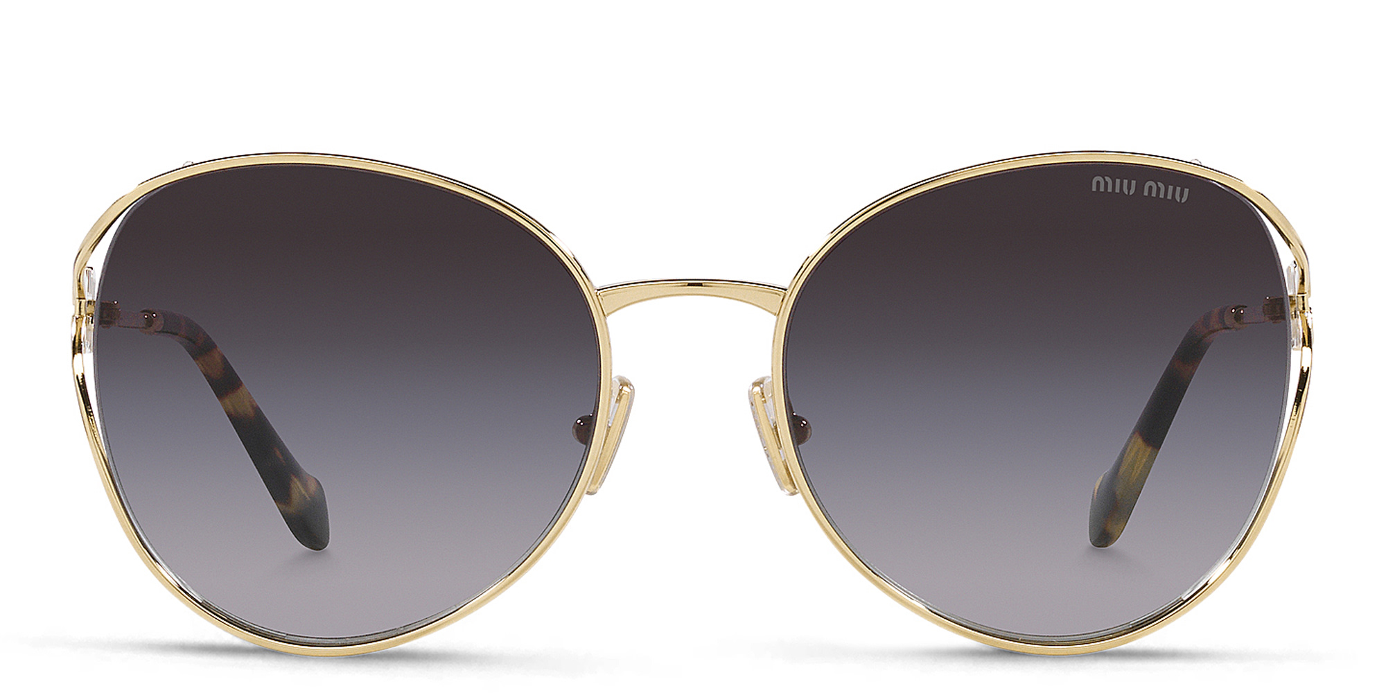 MIU MIU Oversized Panthos Sunglasses in Pale Gold – Product Photo 1