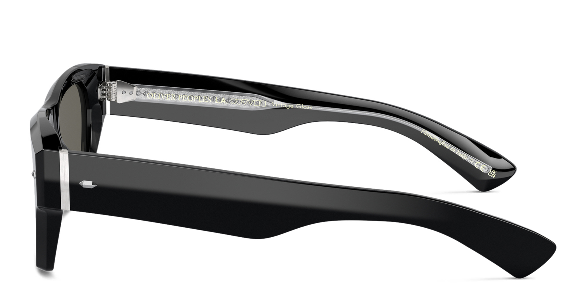 Shop OLIVER PEOPLES Rectangle Sunglasses in Black online.
