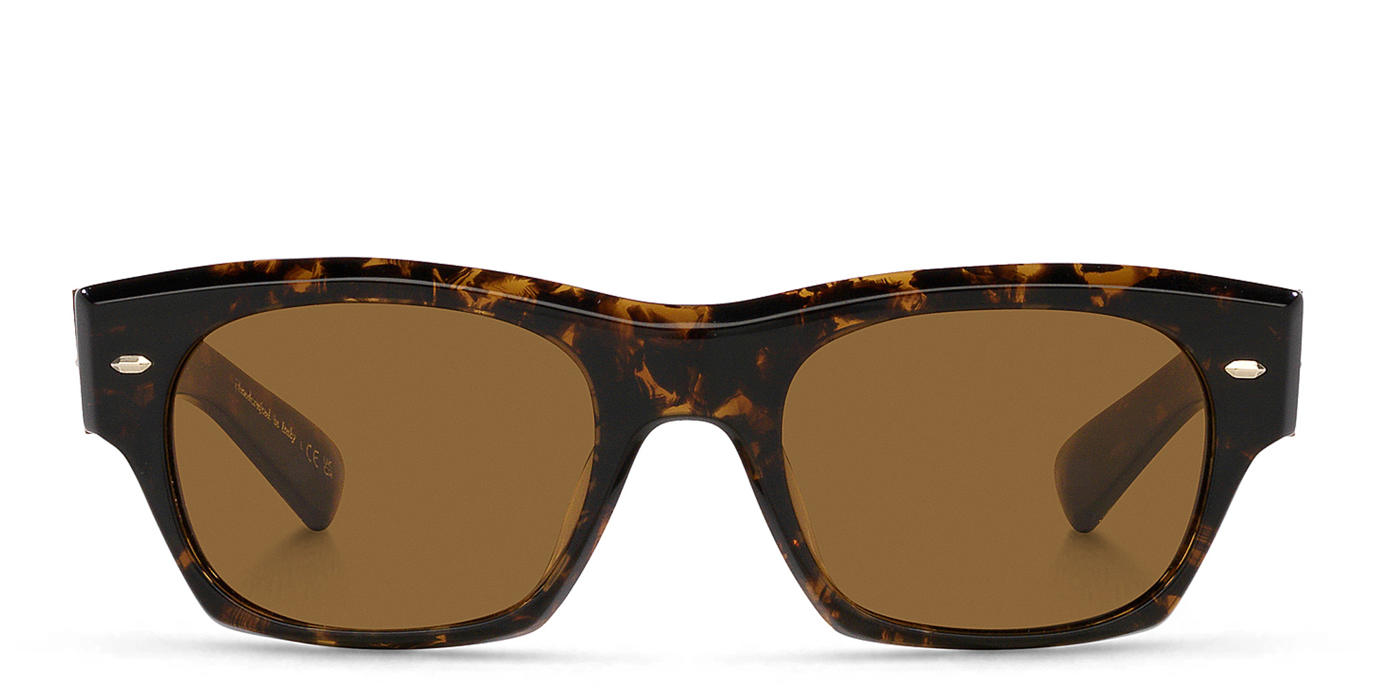 Shop OLIVER PEOPLES Unisex Rectangle Sunglasses in Walnut Tortoise online.