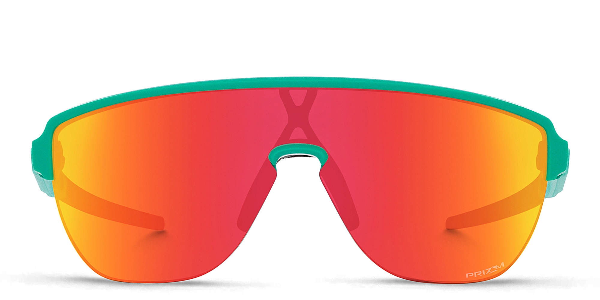 Shop Oakley Half-Rim Mask Sunglasses in Blue online.