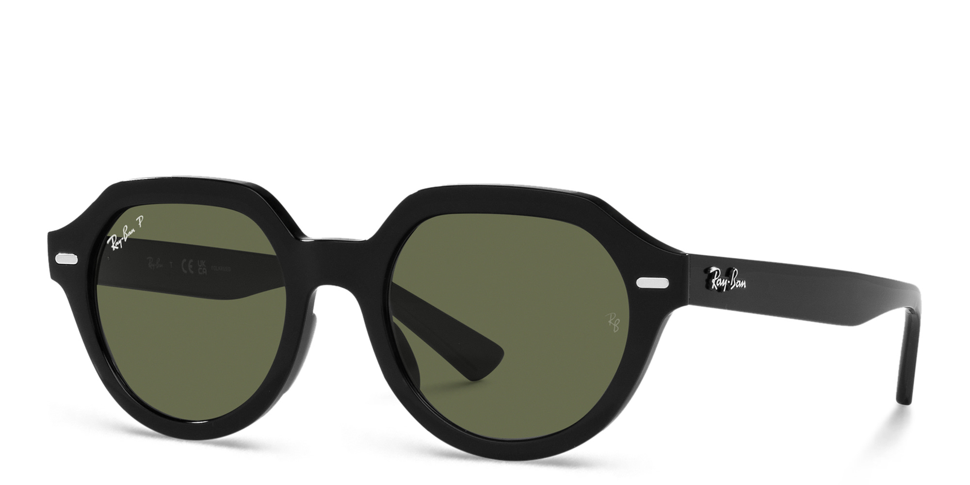 Shop Ray-Ban Gina Unisex Square Sunglasses in Black online.