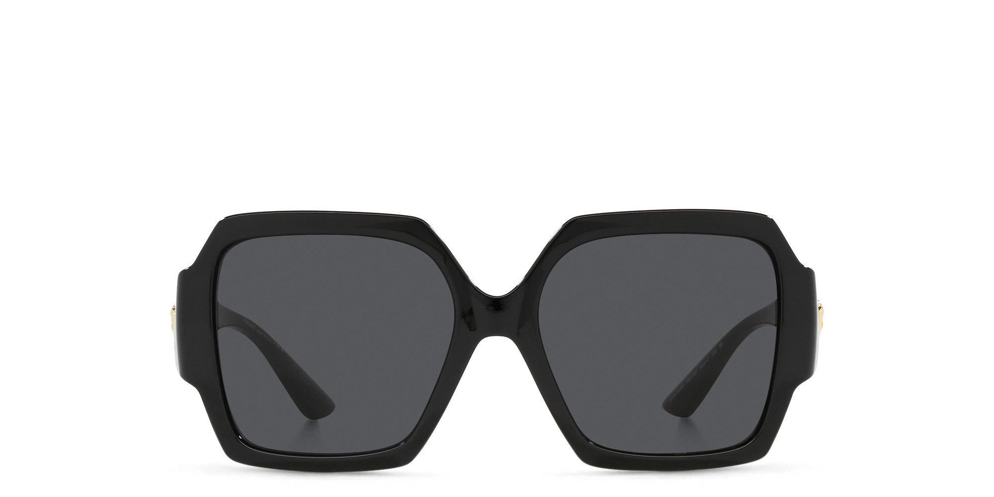 VERSACE Medusa Oversized Square Sunglasses in Black – Product Photo 1