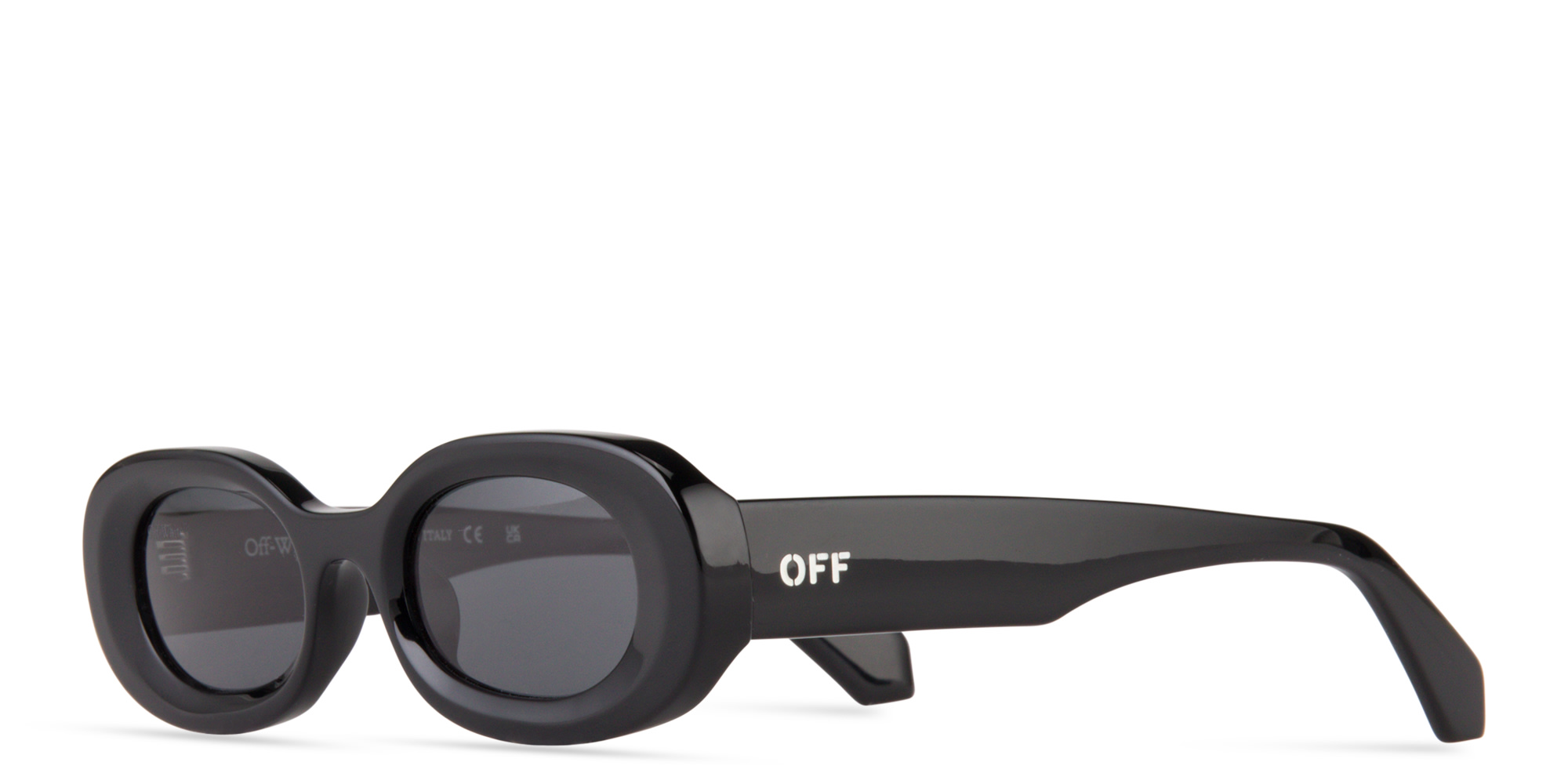 OFF WHITE Amalfi Unisex Oval Sunglasses in Black – Product Photo 2