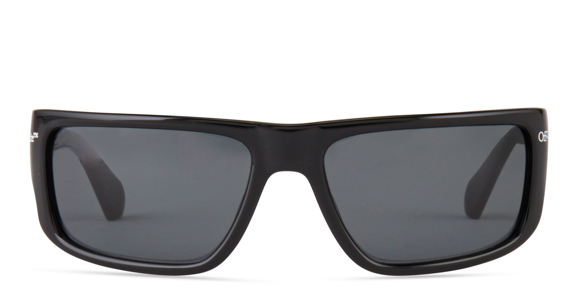 Shop OFF WHITE Bologna Unisex Rectangle Sunglasses in Black online.