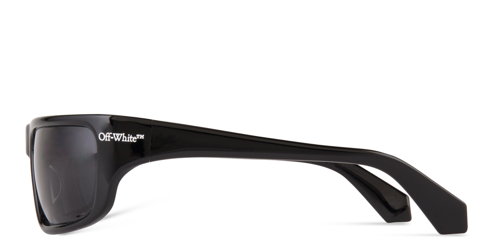 Shop OFF WHITE Bologna Unisex Rectangle Sunglasses in Black online.