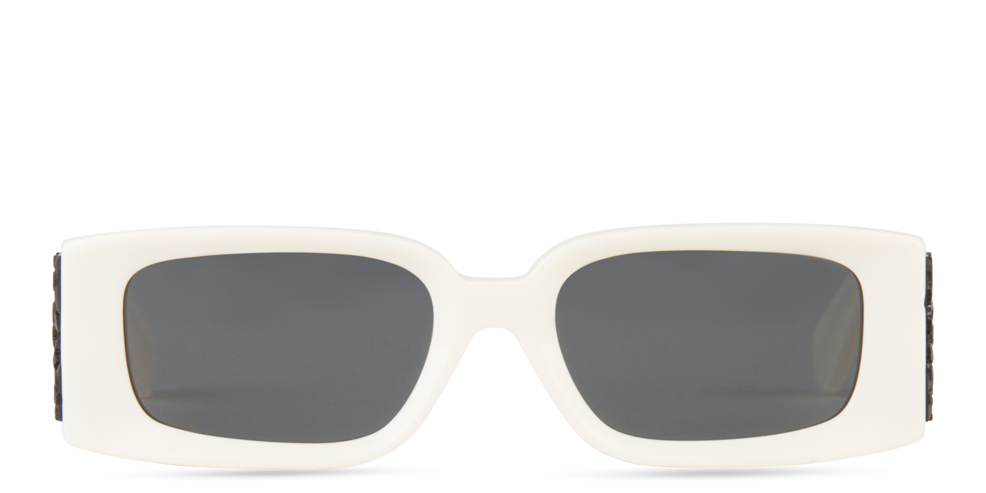 Shop OFF WHITE Roma Unisex Rectangle Sunglasses in White online.