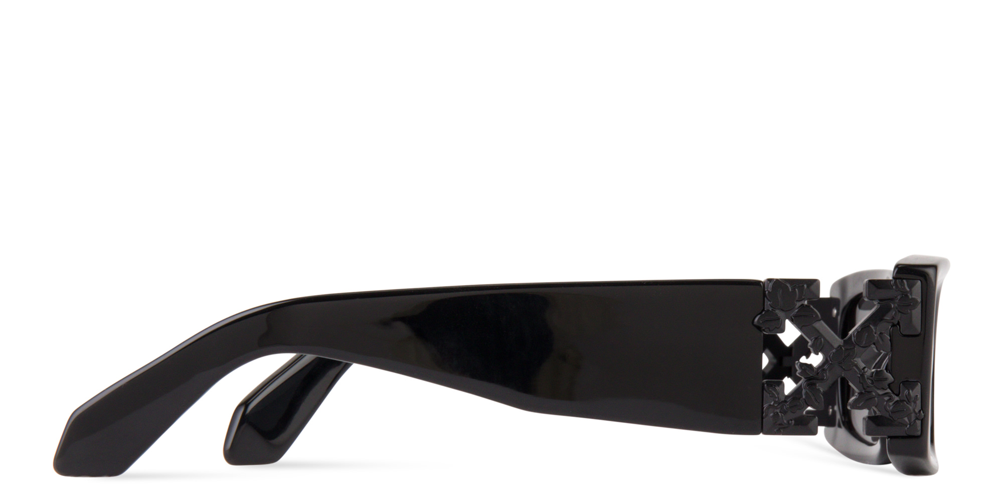 Shop OFF WHITE Roma Unisex Rectangle Sunglasses in Black online.