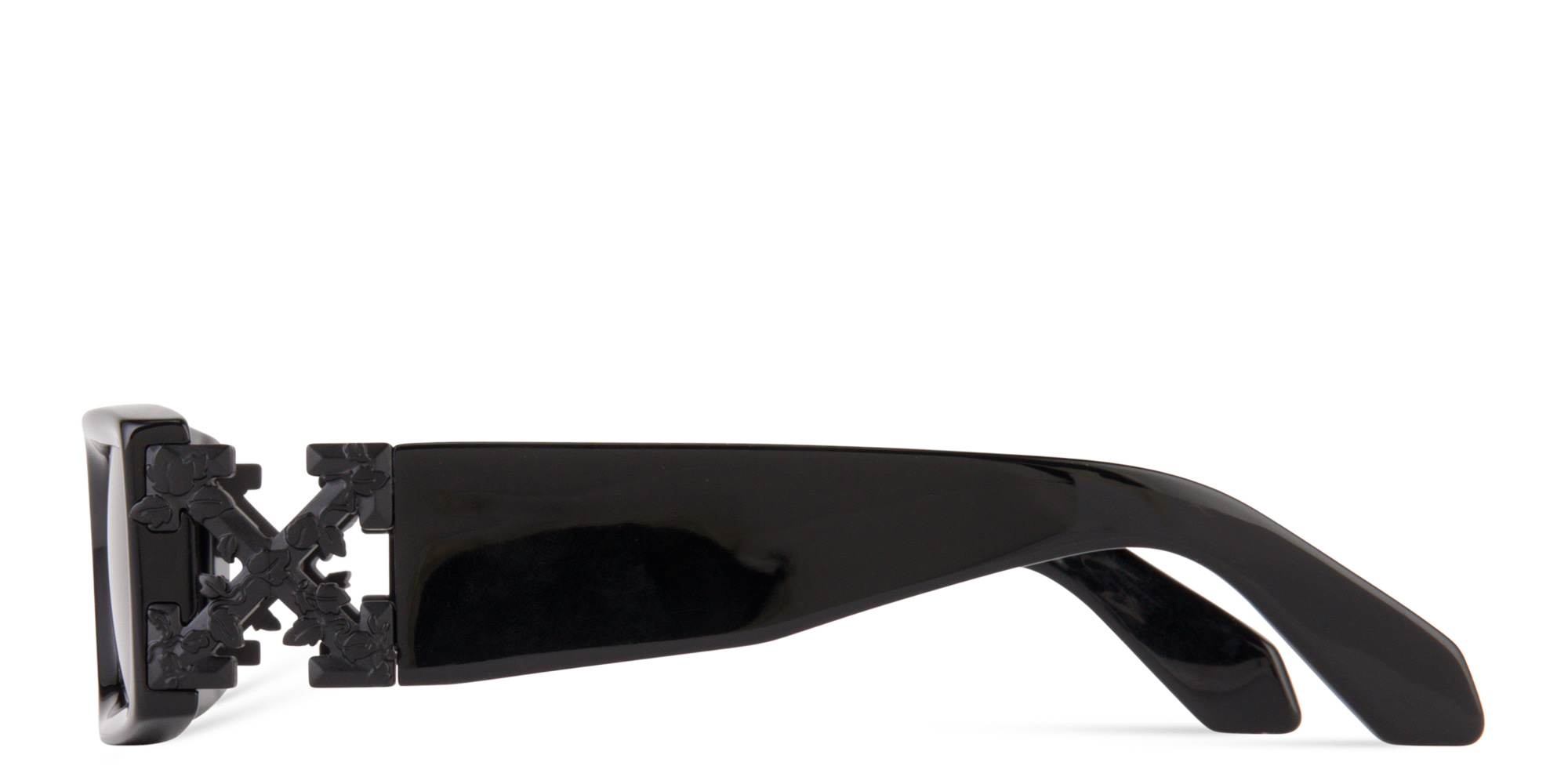 Shop OFF WHITE Roma Unisex Rectangle Sunglasses in Black online.