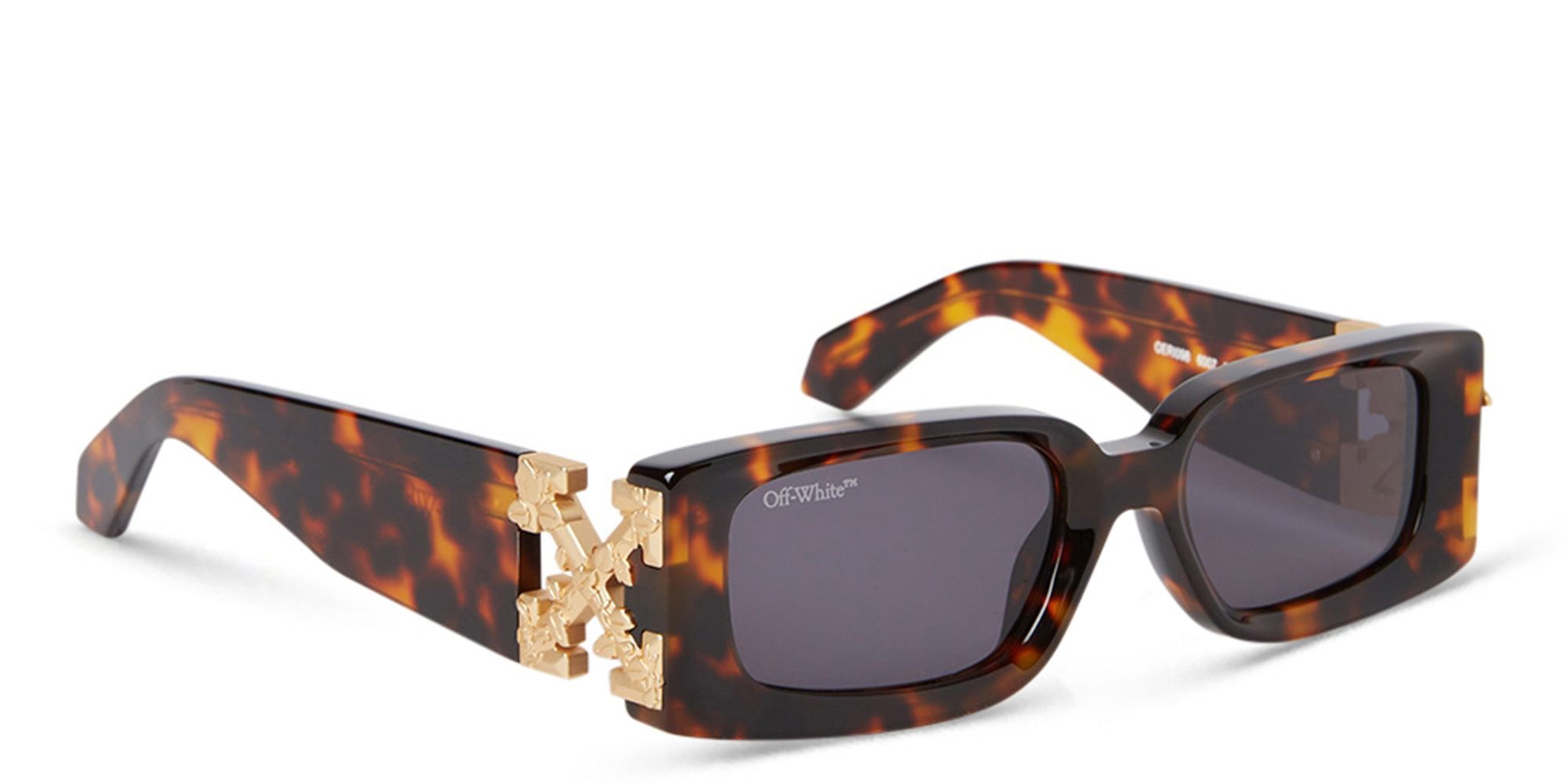 Shop OFF WHITE Roma Unisex Rectangle Sunglasses in Havana online.