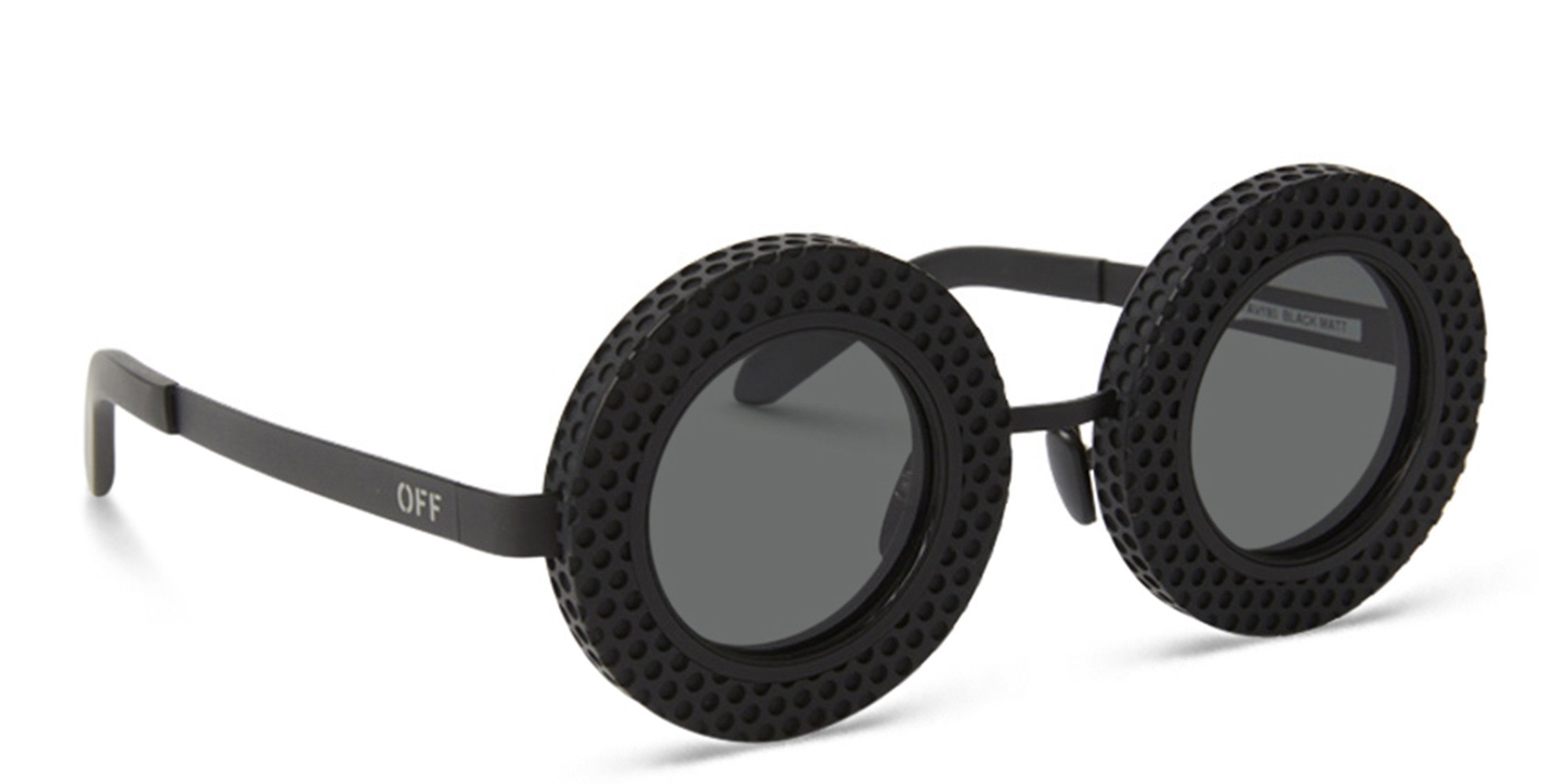 Shop OFF WHITE Chicago Unisex Round Sunglasses in Black online.