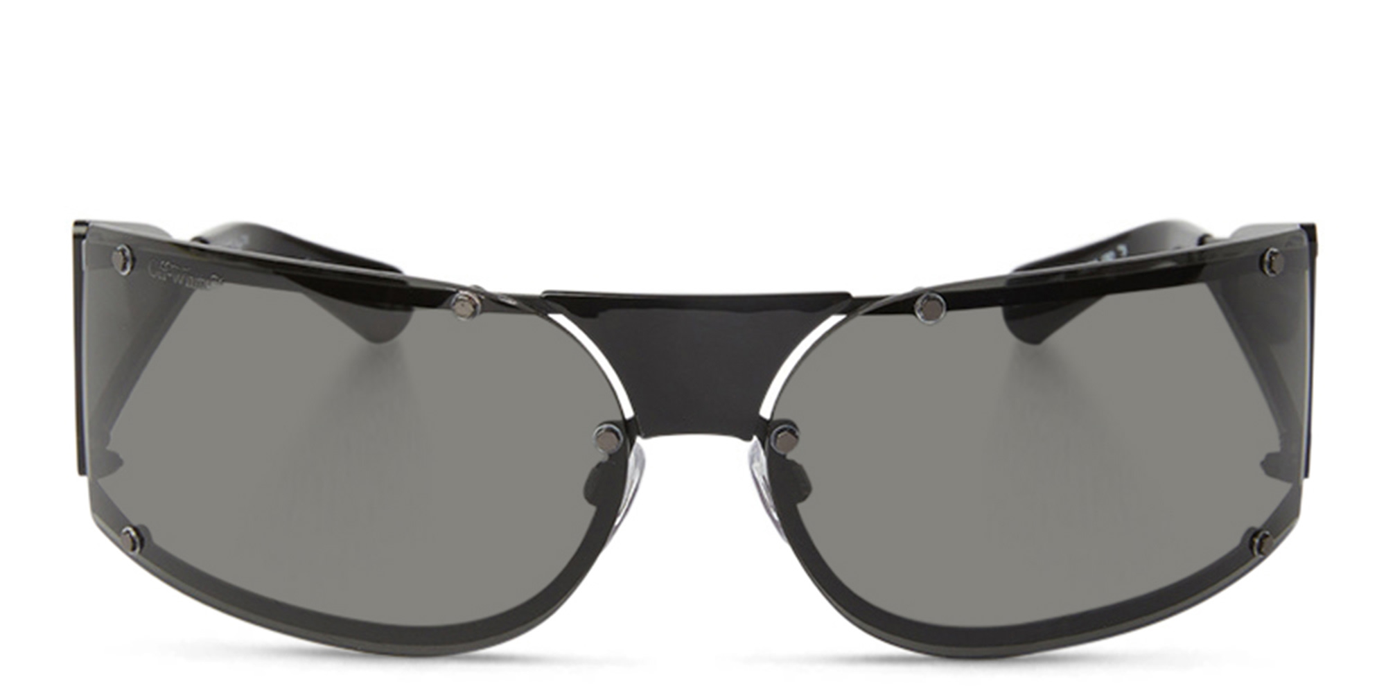 Shop OFF WHITE Unisex Wide Irregular Sunglasses in Black online.