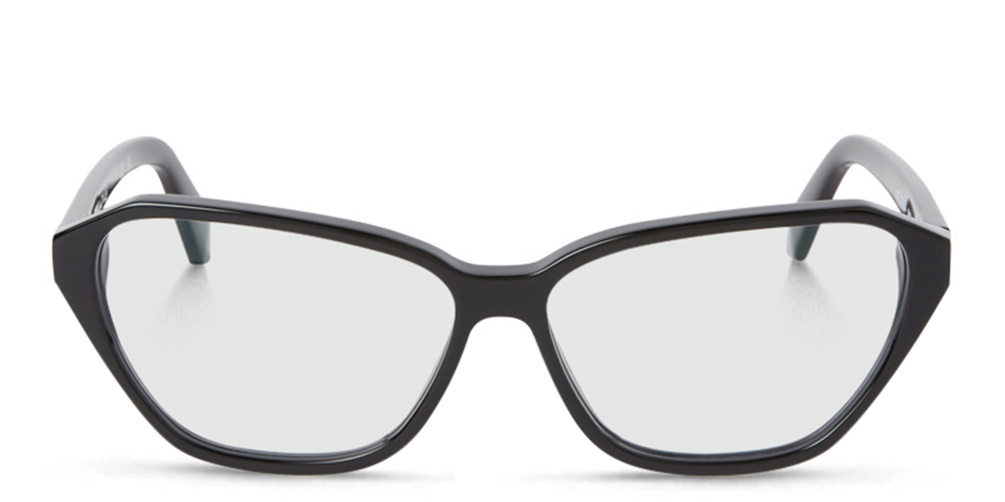 Shop OFF WHITE Unisex Wide Cat-Eye Eyeglasses in Black online.