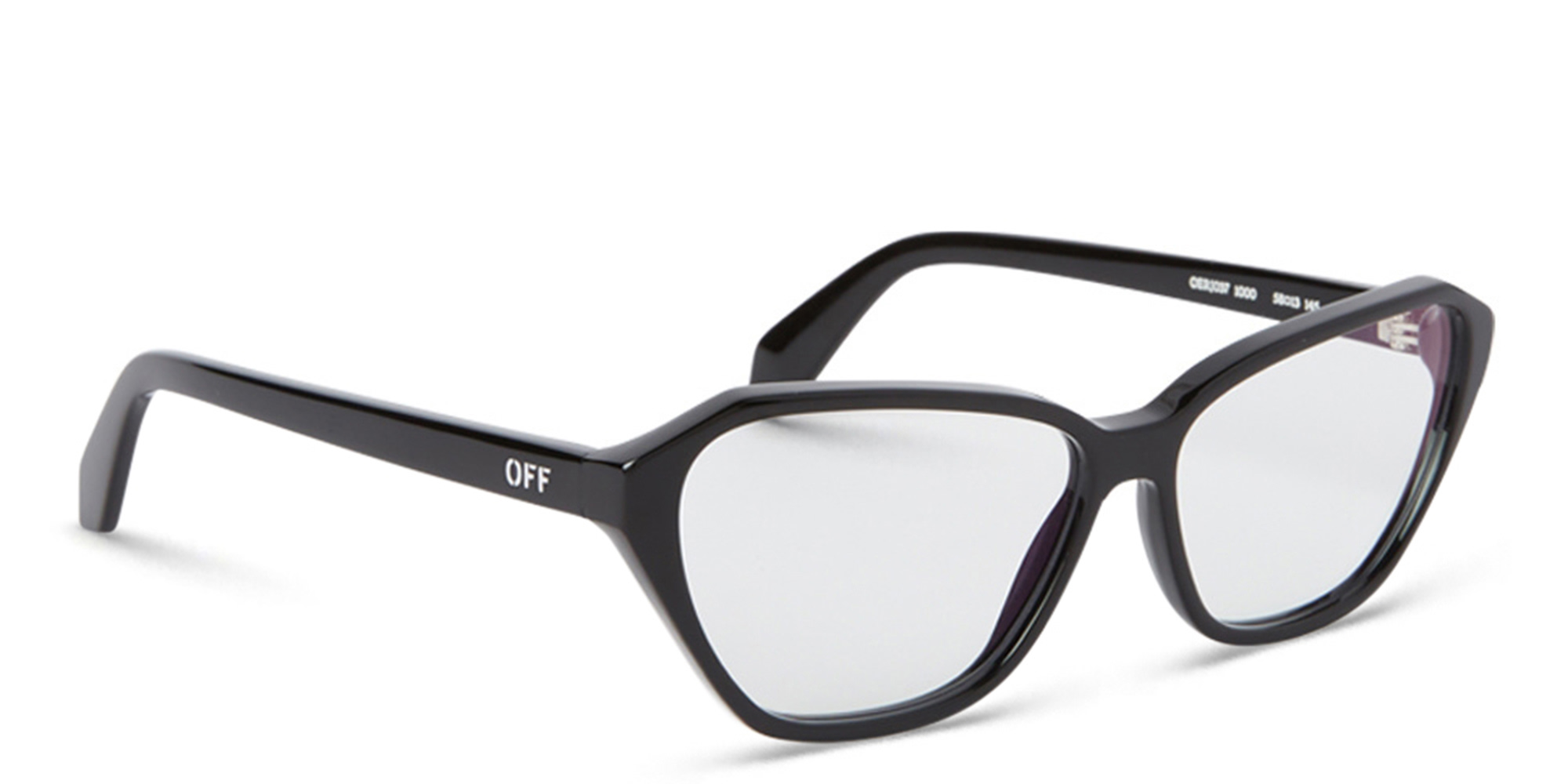 Shop OFF WHITE Unisex Wide Cat-Eye Eyeglasses in Black online.