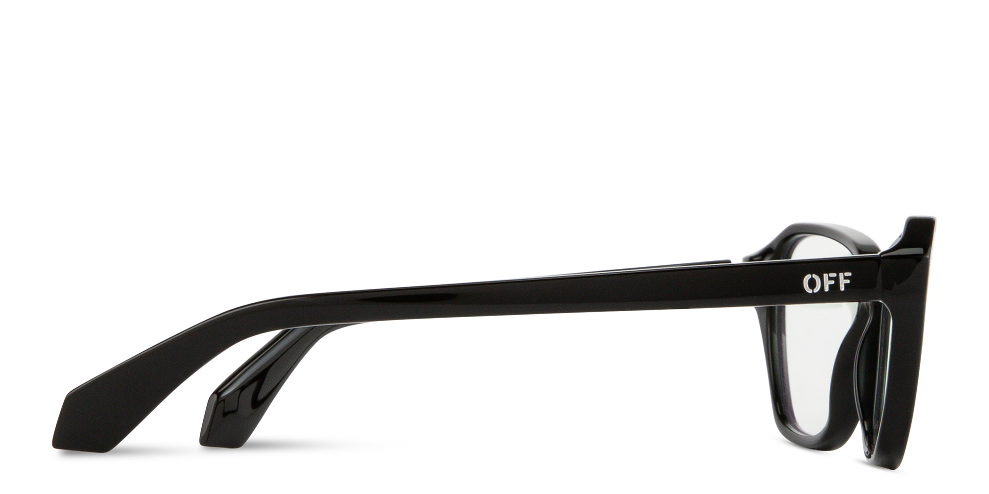 Shop OFF WHITE Unisex Wide Cat-Eye Eyeglasses in Black online.