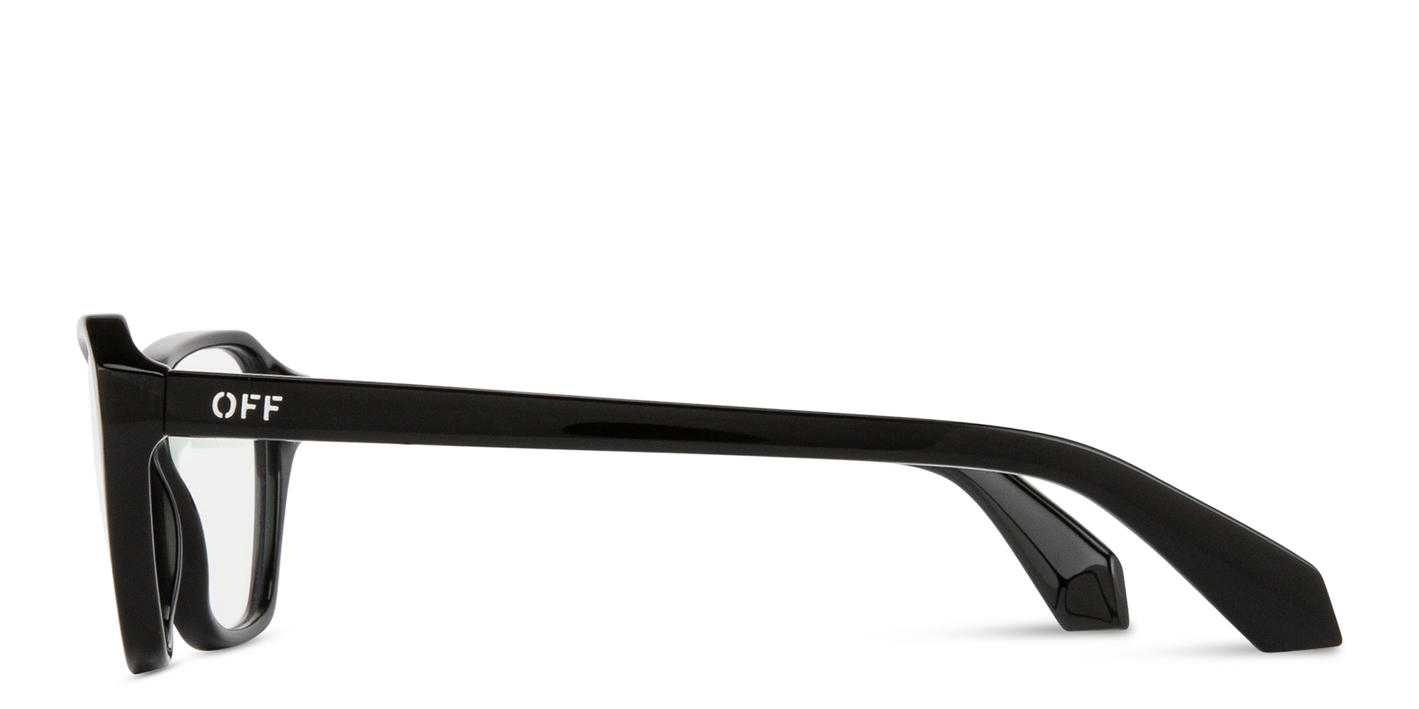 Shop OFF WHITE Unisex Wide Cat-Eye Eyeglasses in Black online.