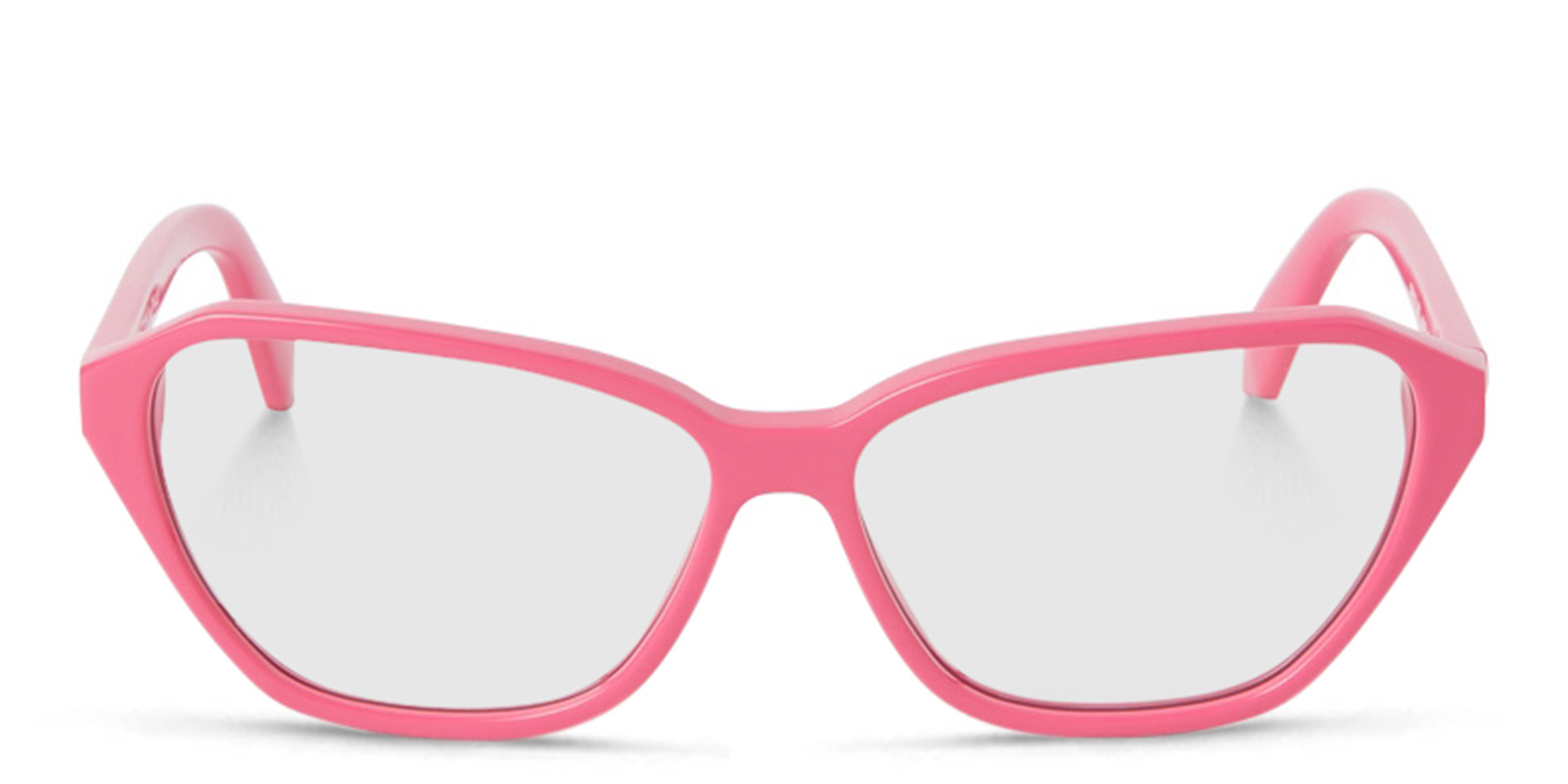 OFF WHITE Unisex Wide Cat-Eye Eyeglasses in Fuchsia – Product Photo 1