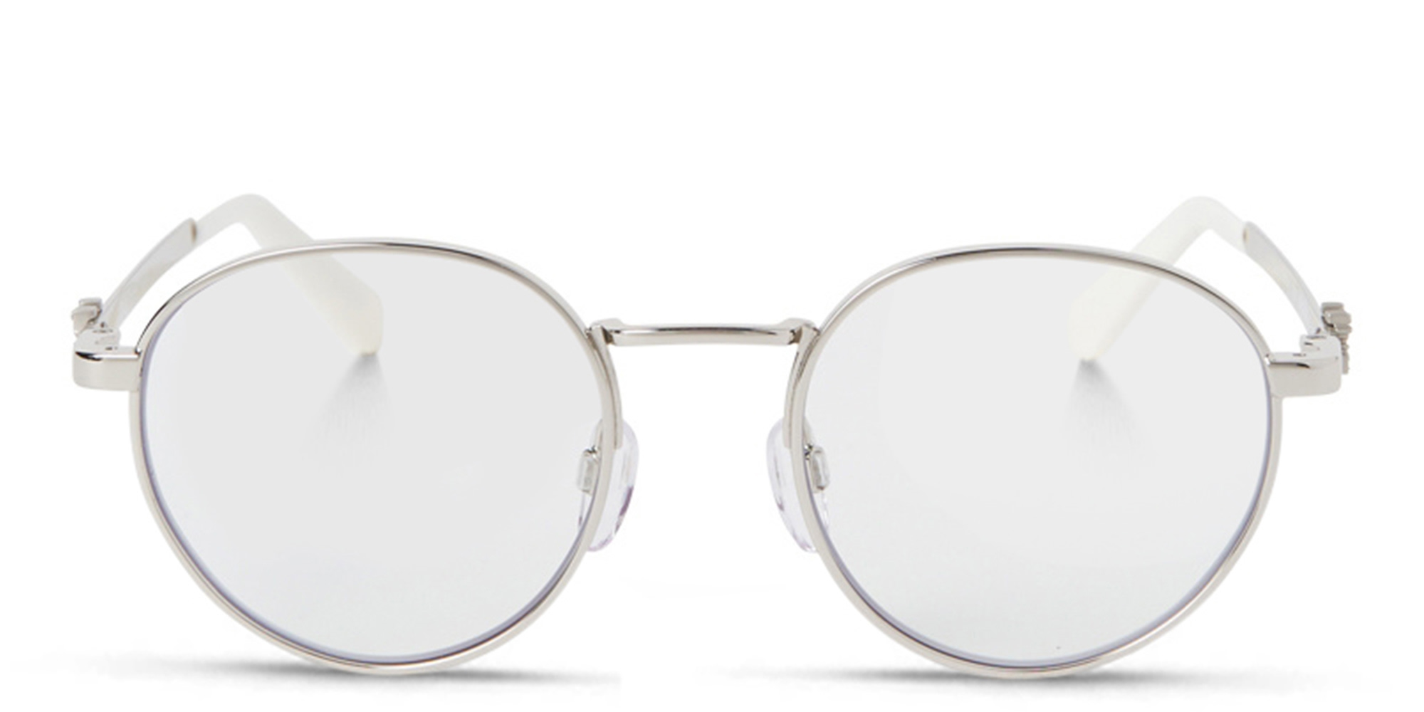 OFF WHITE Style 45 Unisex Round Eyeglasses in Silver – Product Photo 1