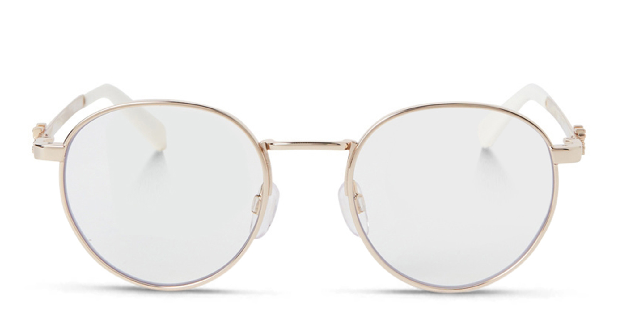OFF WHITE Unisex Round Eyeglasses in Gold – Product Photo 1