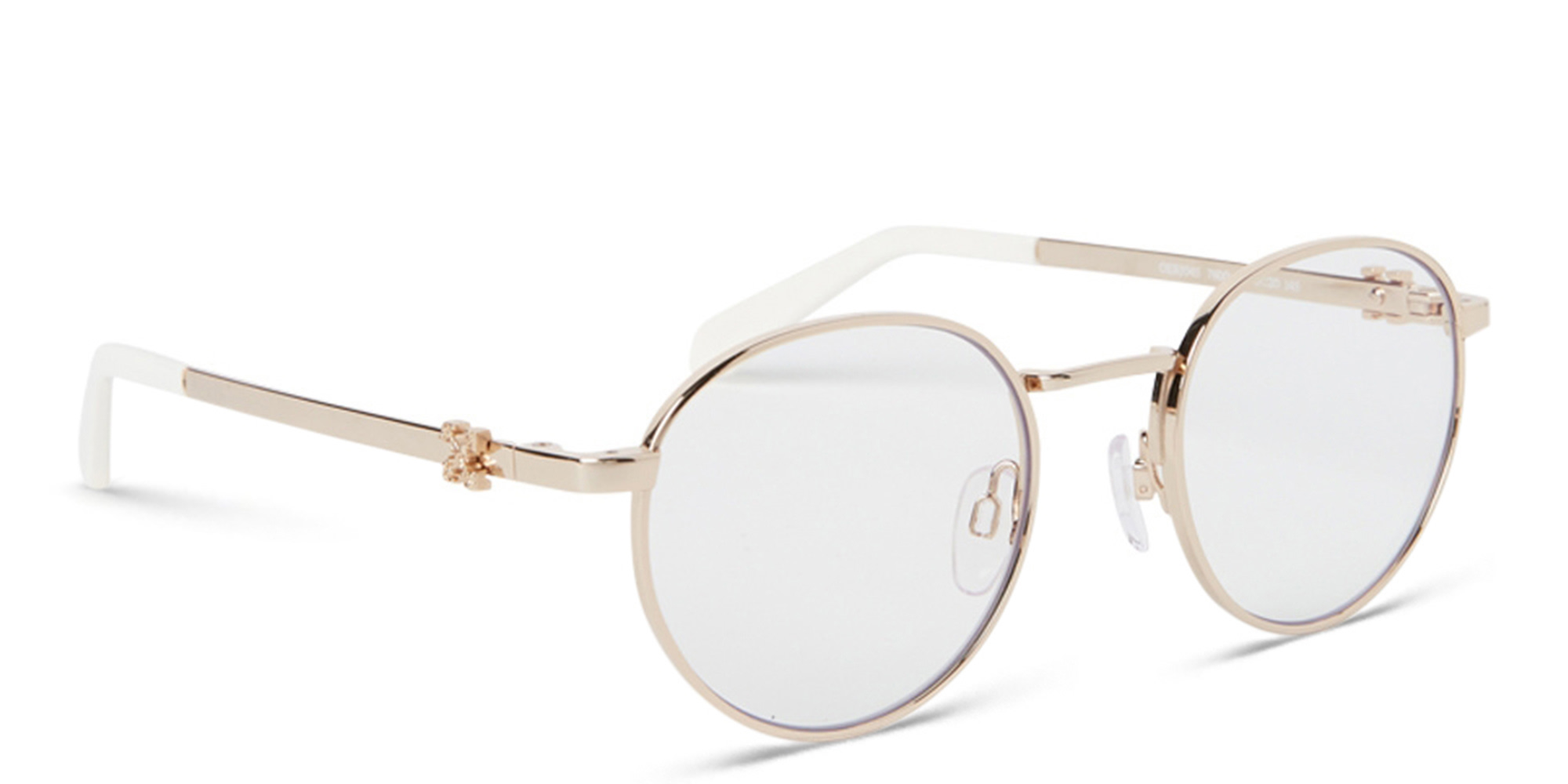 OFF WHITE Unisex Round Eyeglasses in Gold – Product Photo 2