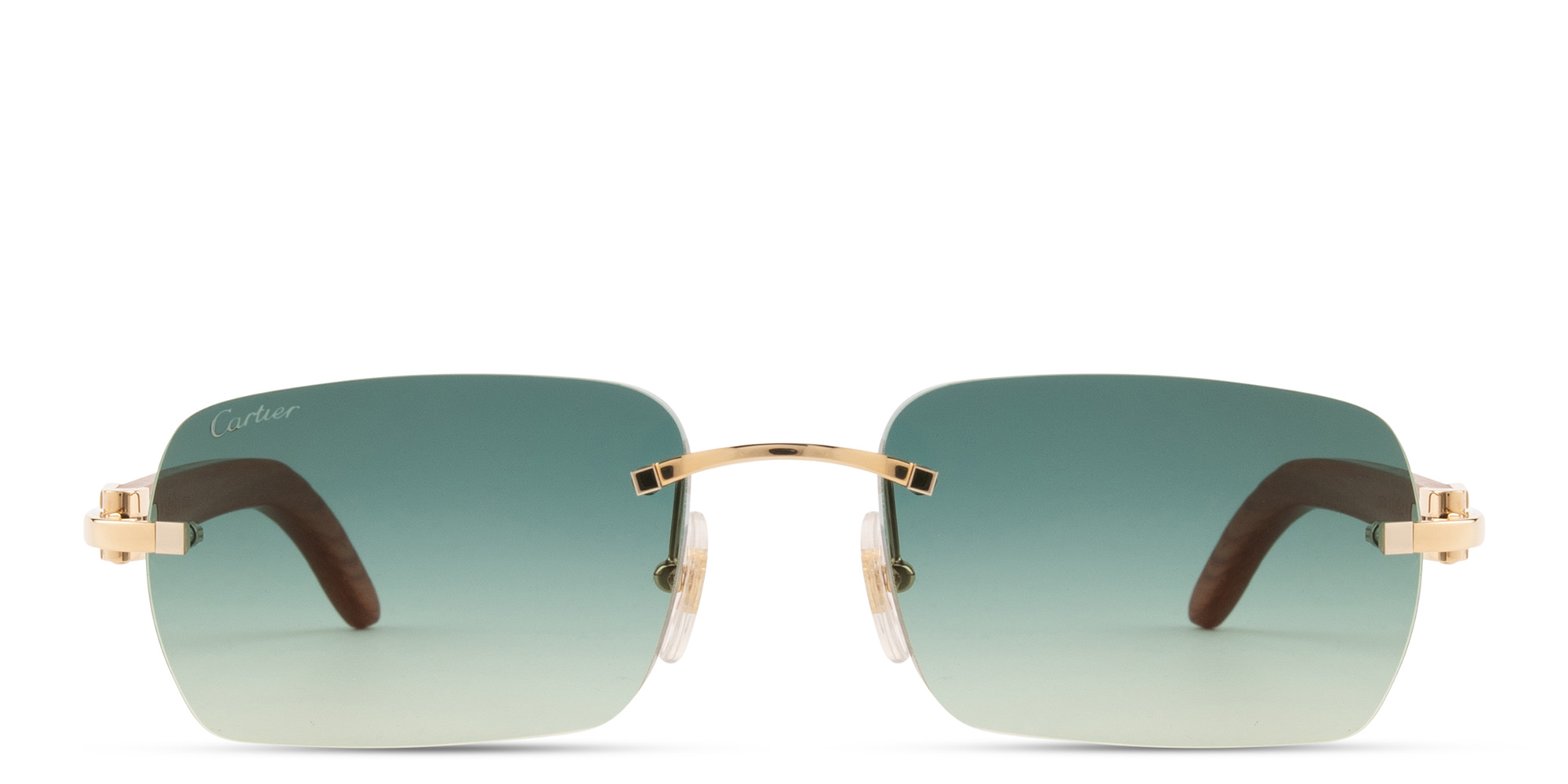 تسوق نظارات شمسية سينياتور سي دو كارتييه مستطيلة بدون إطار كارتييه بلون ذهبي أونلاين.