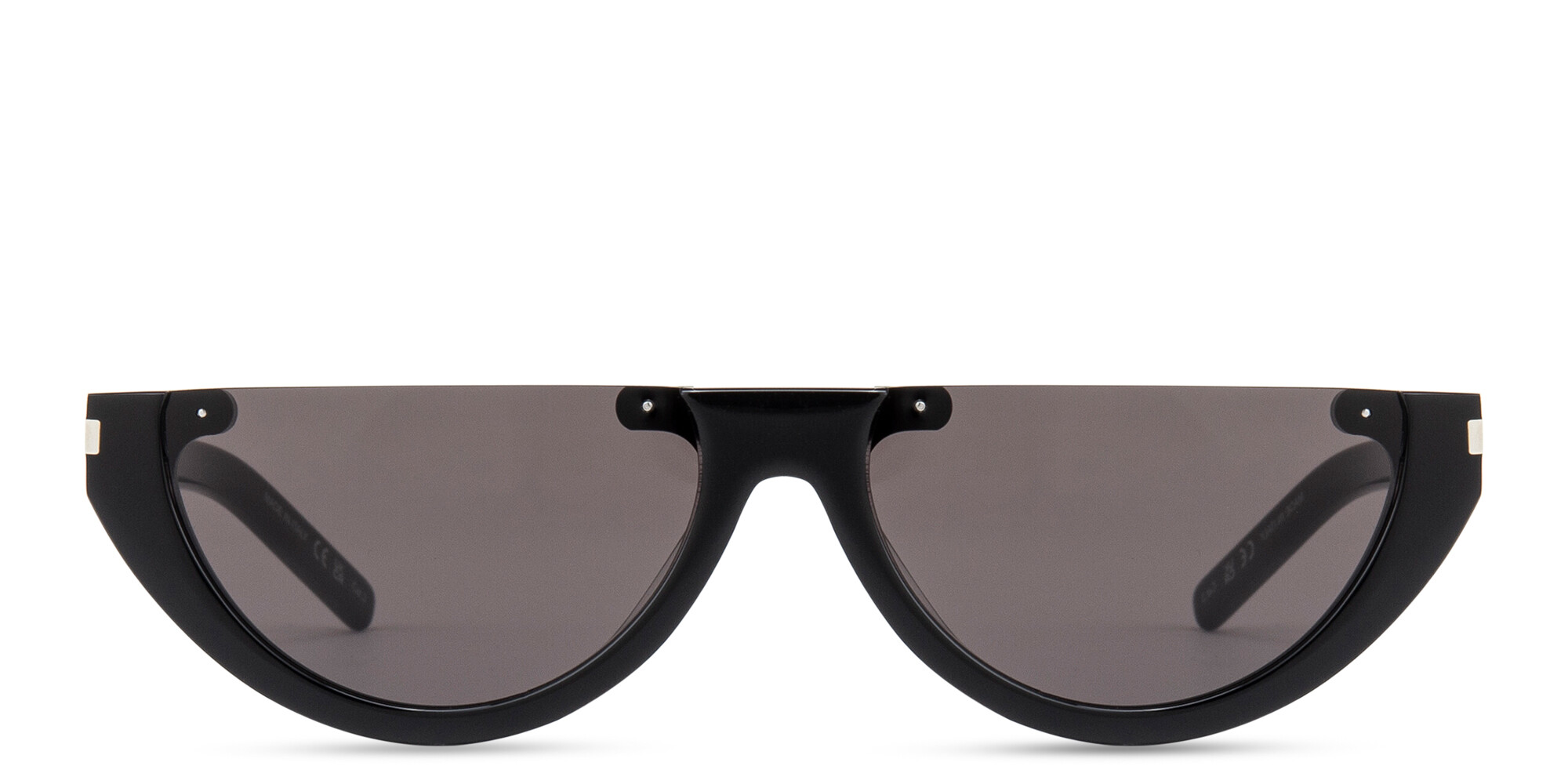 نظارات شمسية كات آي للجنسين بنصف إطار من سان لوران بلون أسود - صورة المنتج 1