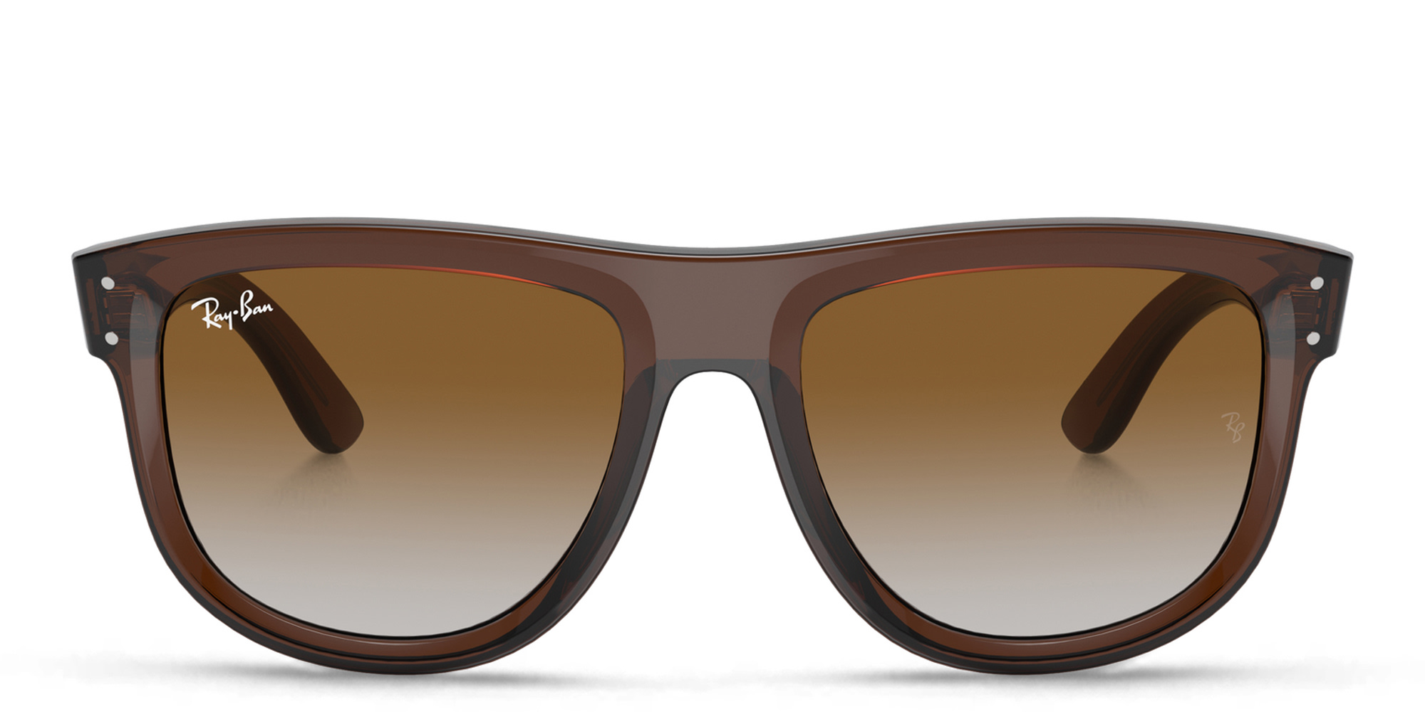 Shop Ray-Ban Boyfriend Reverse Unisex Square Sunglasses in Transparent Brown online.