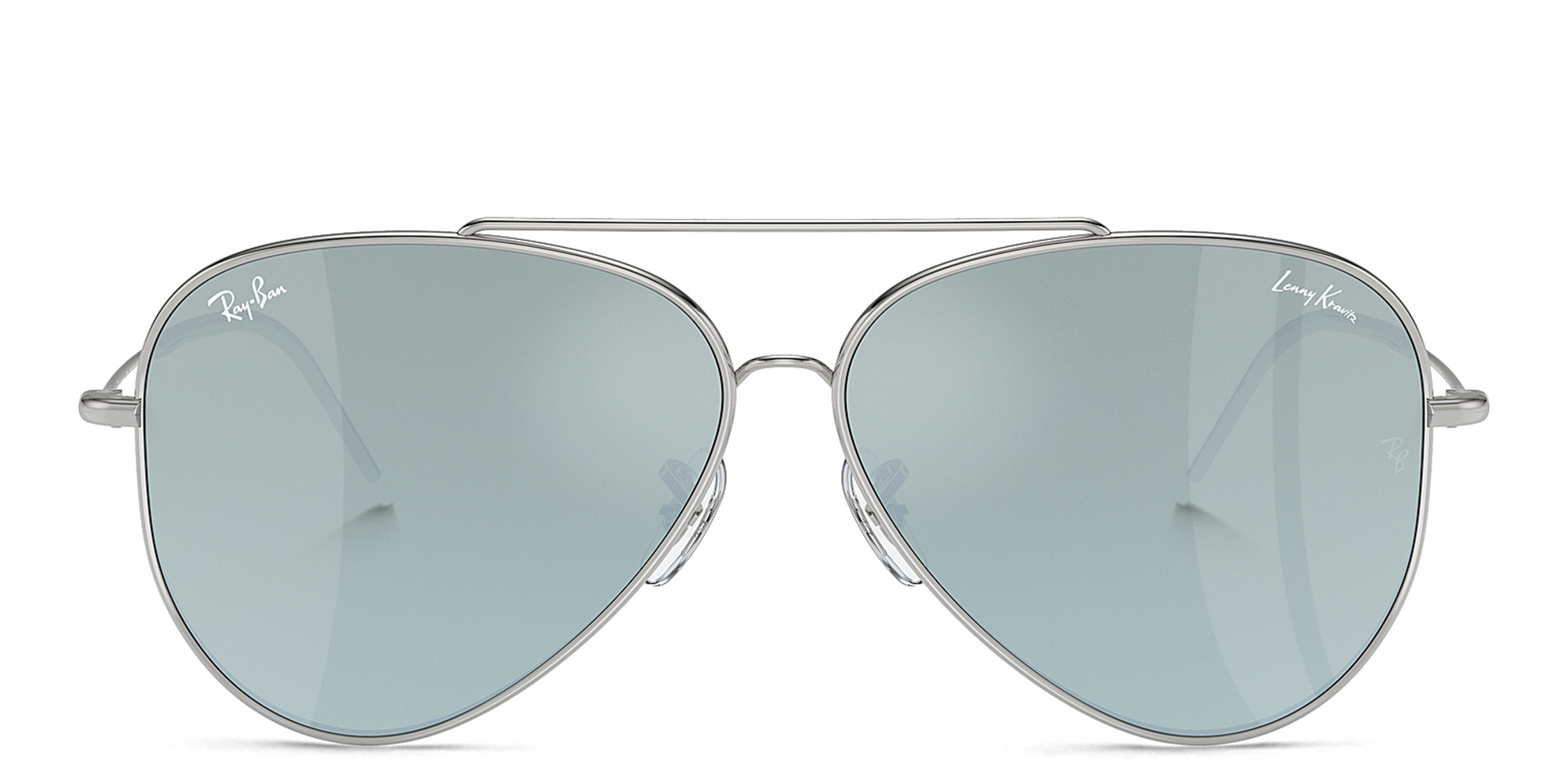 Ray-Ban Reverse Unisex Pilot Sunglasses in Silver – Product Photo 1