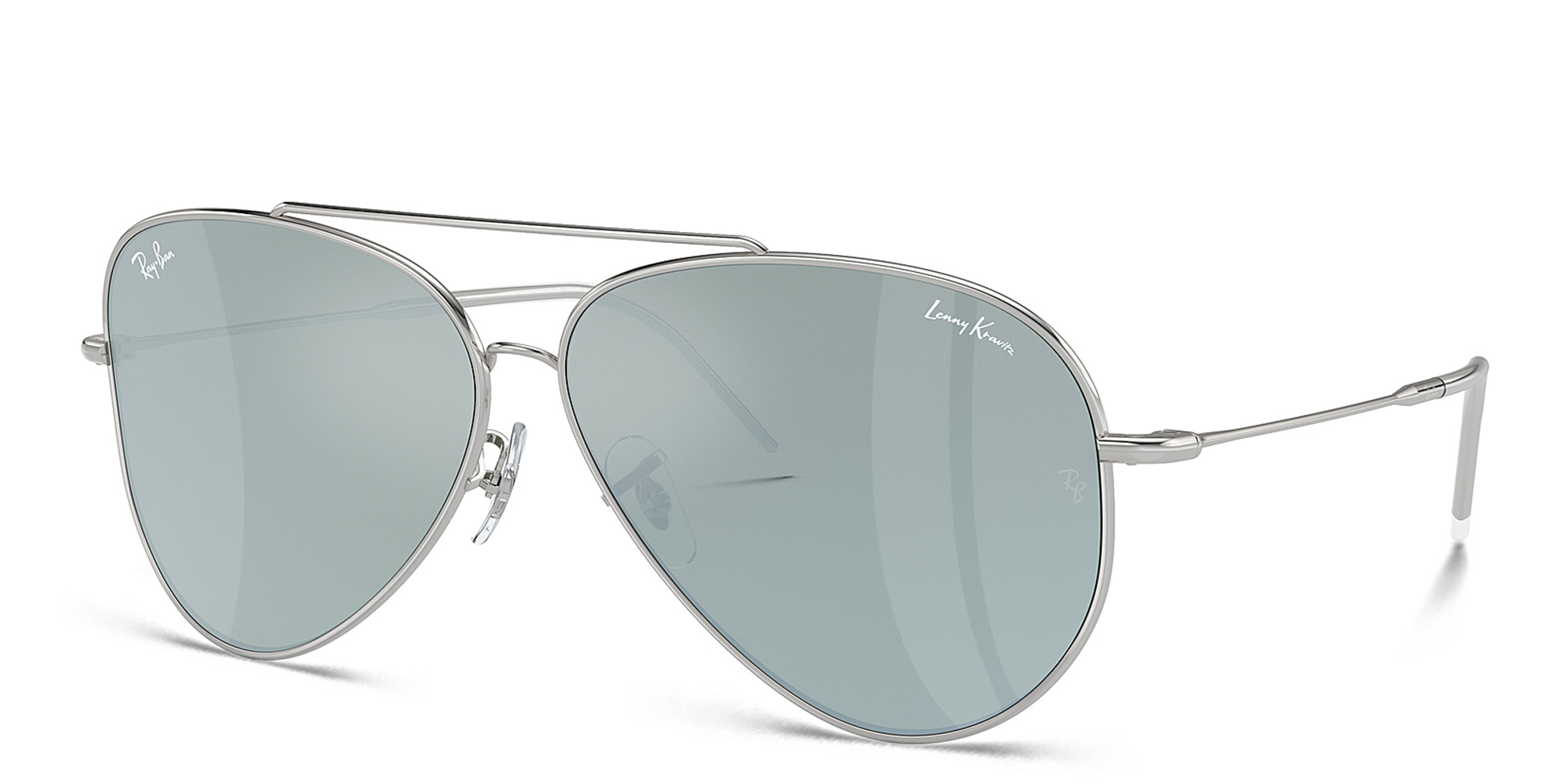 Ray-Ban Reverse Unisex Pilot Sunglasses in Silver – Product Photo 2