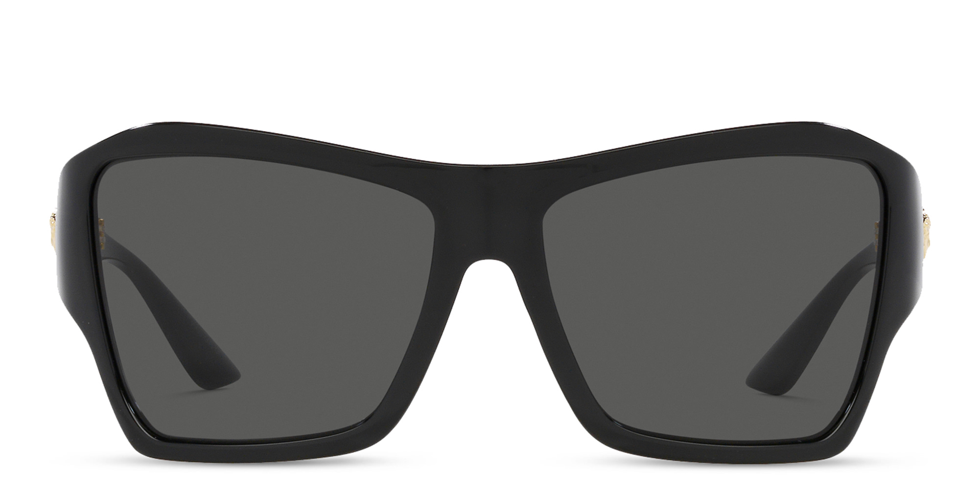 VERSACE Medusa Oversized Irregular Sunglasses in Black – Product Photo 1