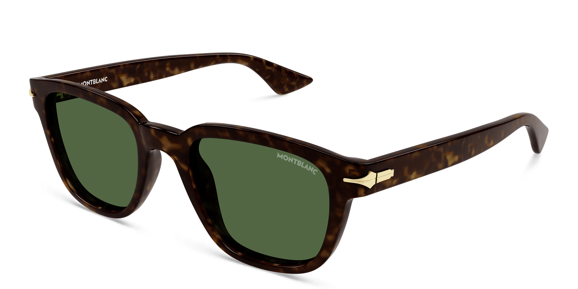 Shop MONTBLANC Square Sunglasses in Havana online.