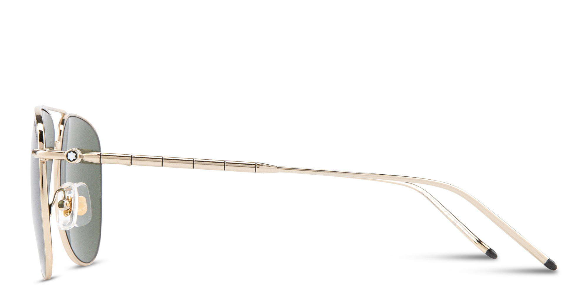 Shop MONTBLANC Pilot Sunglasses in Gold online.