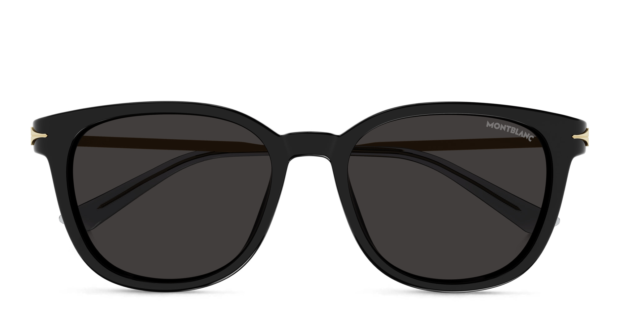 Shop MONTBLANC Square Sunglasses in Black online.
