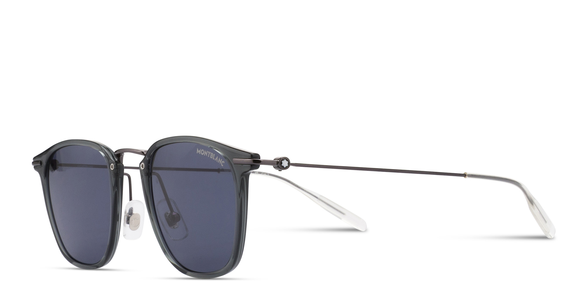 Shop MONTBLANC Square Sunglasses in Grey online.