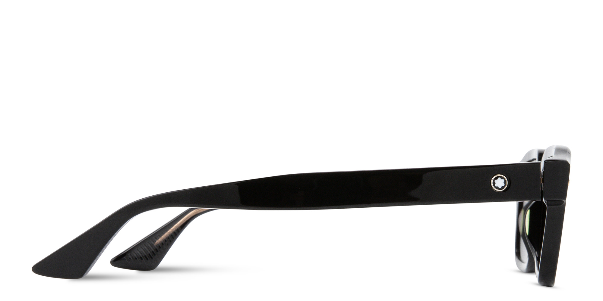 Shop MONTBLANC Rectangle Sunglasses in Black online.
