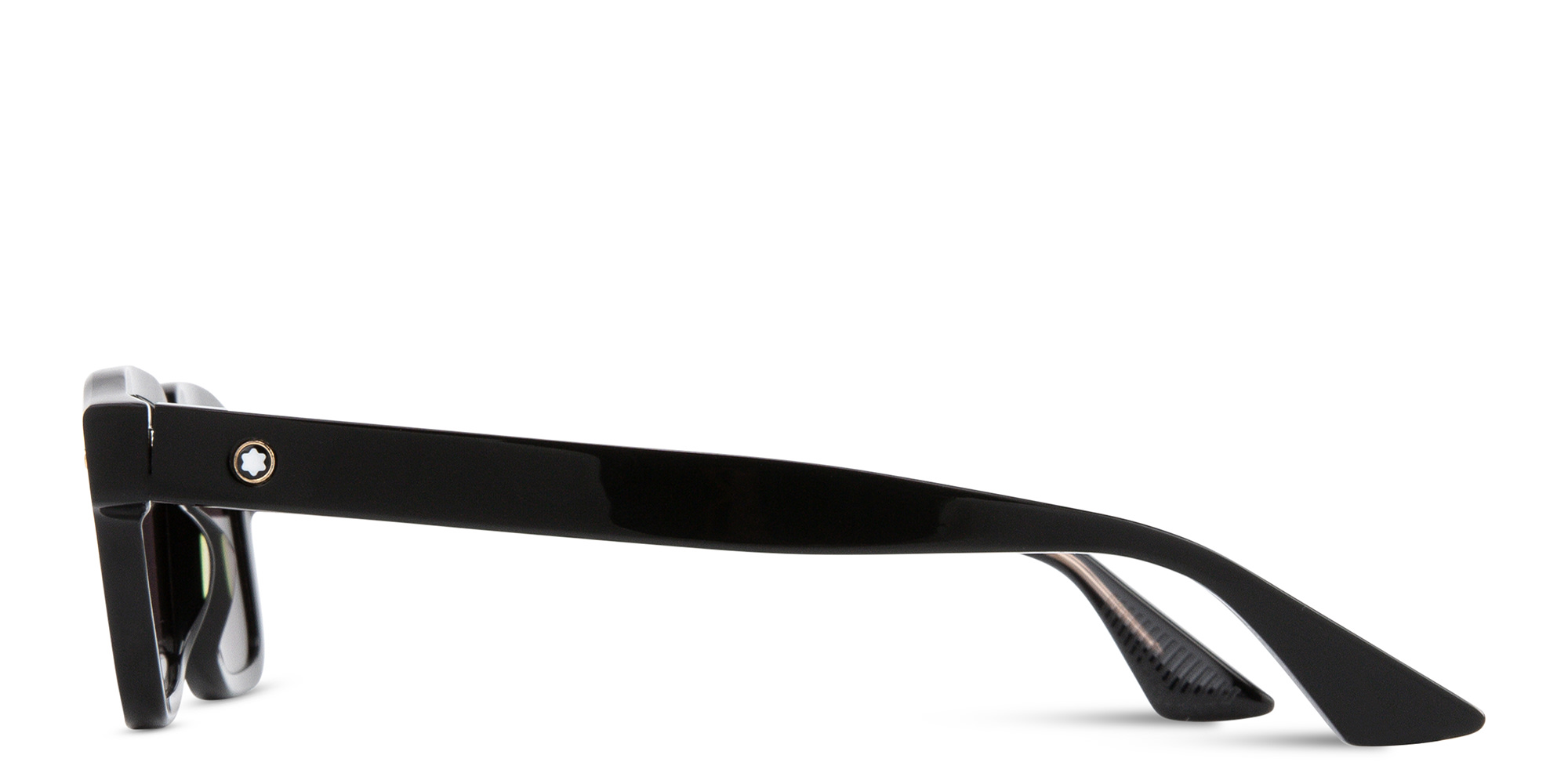 Shop MONTBLANC Rectangle Sunglasses in Black online.