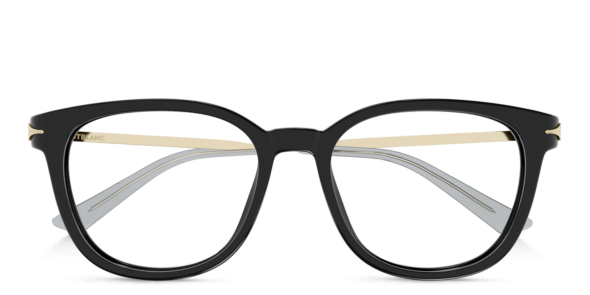 نظارات طبية مربّعة من مونت بلانك بلون أسود - صورة المنتج 1